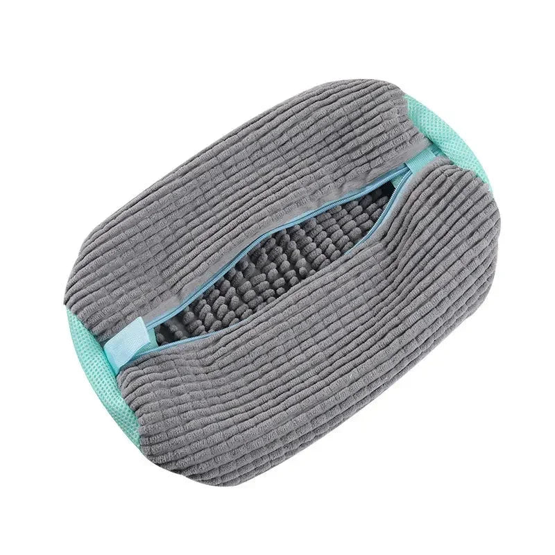 4/1PCS Chenille Shoe Laundry Bag Non-Abrasive Washing Machine Shoe Protector Bag for Sneakers Travel Storage Thickened Mesh Zipp