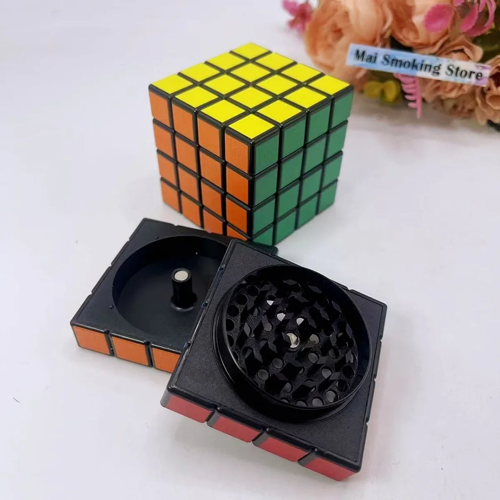 2.2Inch Cube Herb Grinder 4-Layer Manual Spice Mill Pepper Salt Mortar Grass Raw Tobacco Grinder Cigarette Smoking Accessories