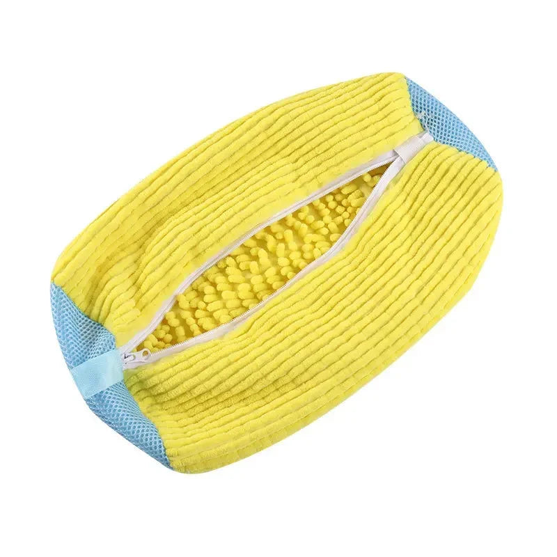 4/1PCS Chenille Shoe Laundry Bag Non-Abrasive Washing Machine Shoe Protector Bag for Sneakers Travel Storage Thickened Mesh Zipp