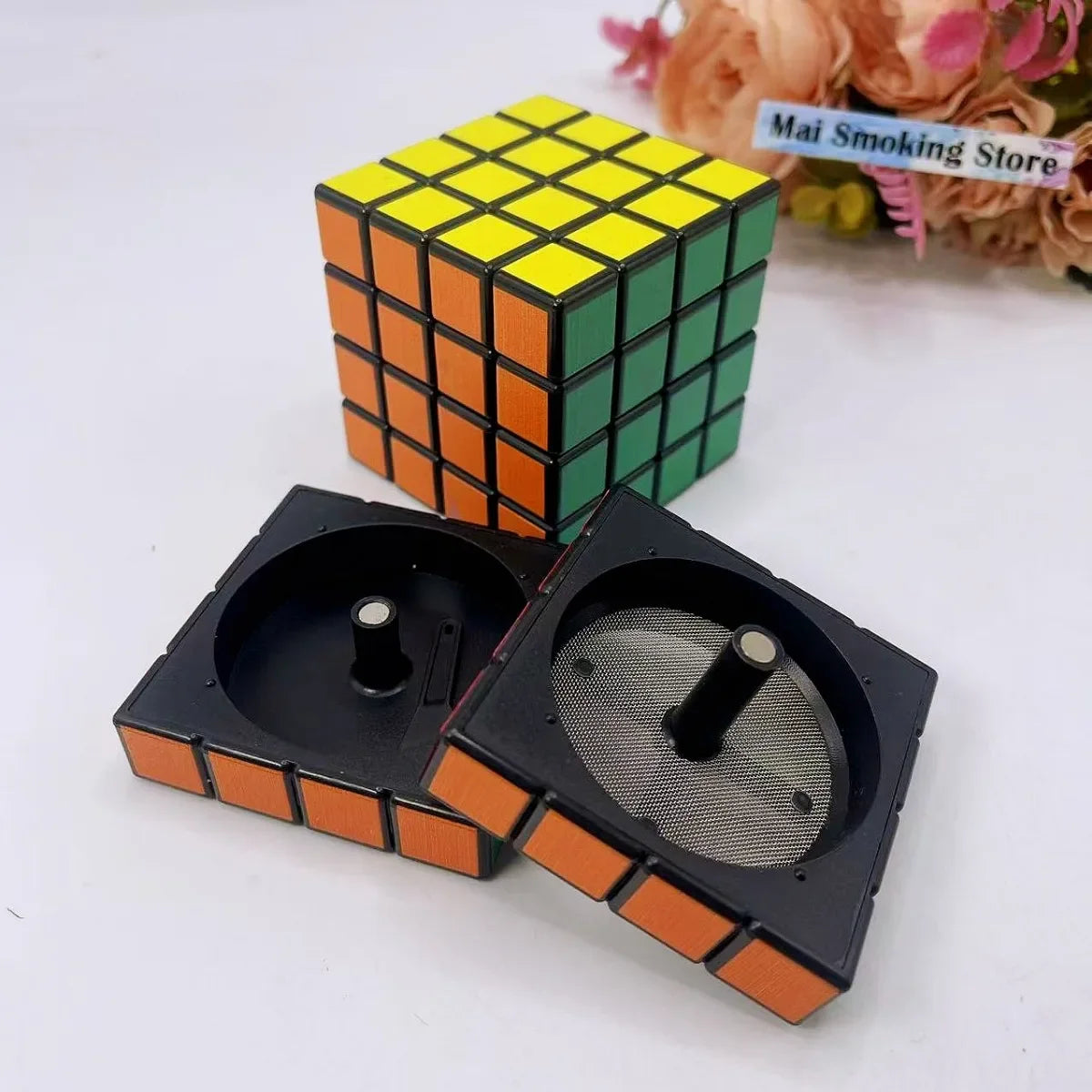 2.2Inch Cube Herb Grinder 4-Layer Manual Spice Mill Pepper Salt Mortar Grass Raw Tobacco Grinder Cigarette Smoking Accessories