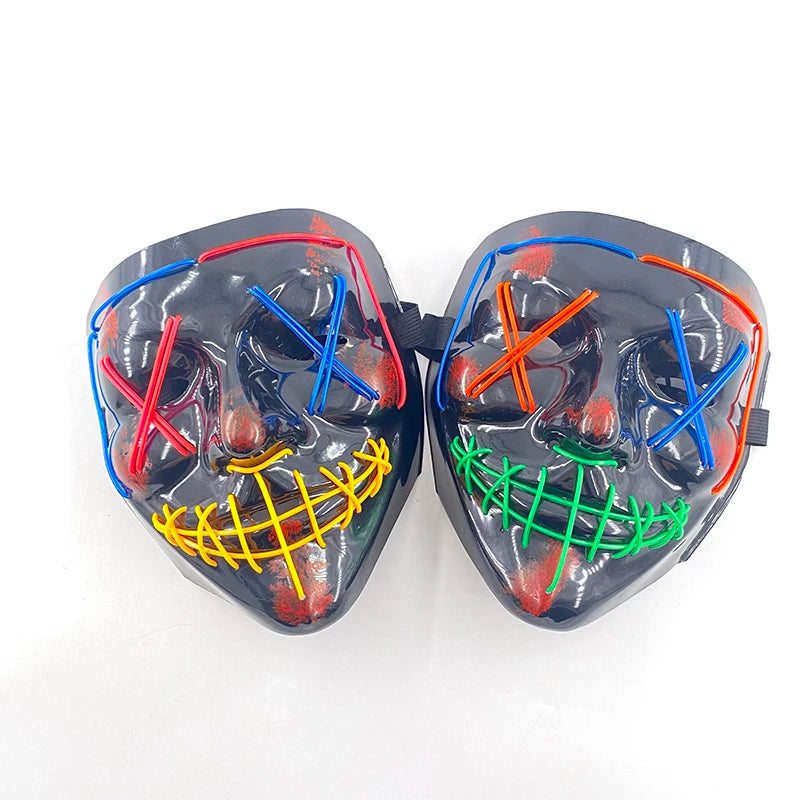 Wireless Luminous Mask Multi Style Purge Neon Night Mask Costumes Cosplay Mask Women Men Decor Full Face Mask Glow in the Dark