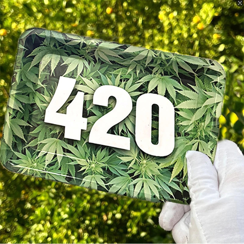 180*125MM Metal Rolling Tray Storage Tinplate Plate Tool Cigarette Smoking Accessories Kitchen Tools Various Pattern Designs