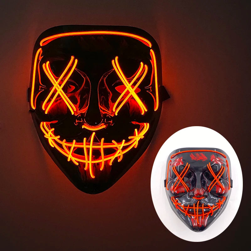 Wireless Luminous Mask Multi Style Purge Neon Night Mask Costumes Cosplay Mask Women Men Decor Full Face Mask Glow in the Dark
