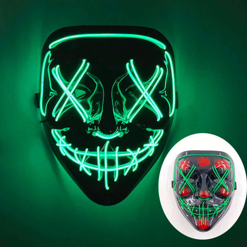 Wireless Luminous Mask Multi Style Purge Neon Night Mask Costumes Cosplay Mask Women Men Decor Full Face Mask Glow in the Dark