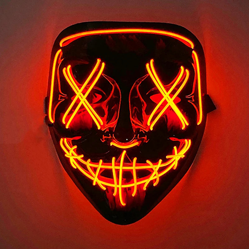 Wireless Luminous Mask Multi Style Purge Neon Night Mask Costumes Cosplay Mask Women Men Decor Full Face Mask Glow in the Dark