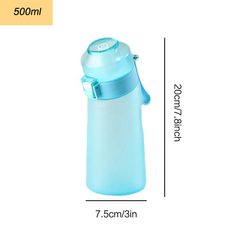 LUSQI 500ML Flavor Infuser Sports Water Bottle with 5 Sugar-Free Flavor Pods - BPA-Free Cup with Straw!