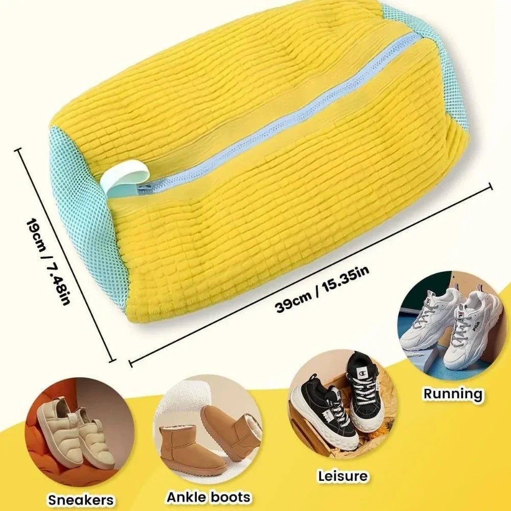 4/1PCS Chenille Shoe Laundry Bag Non-Abrasive Washing Machine Shoe Protector Bag for Sneakers Travel Storage Thickened Mesh Zipp