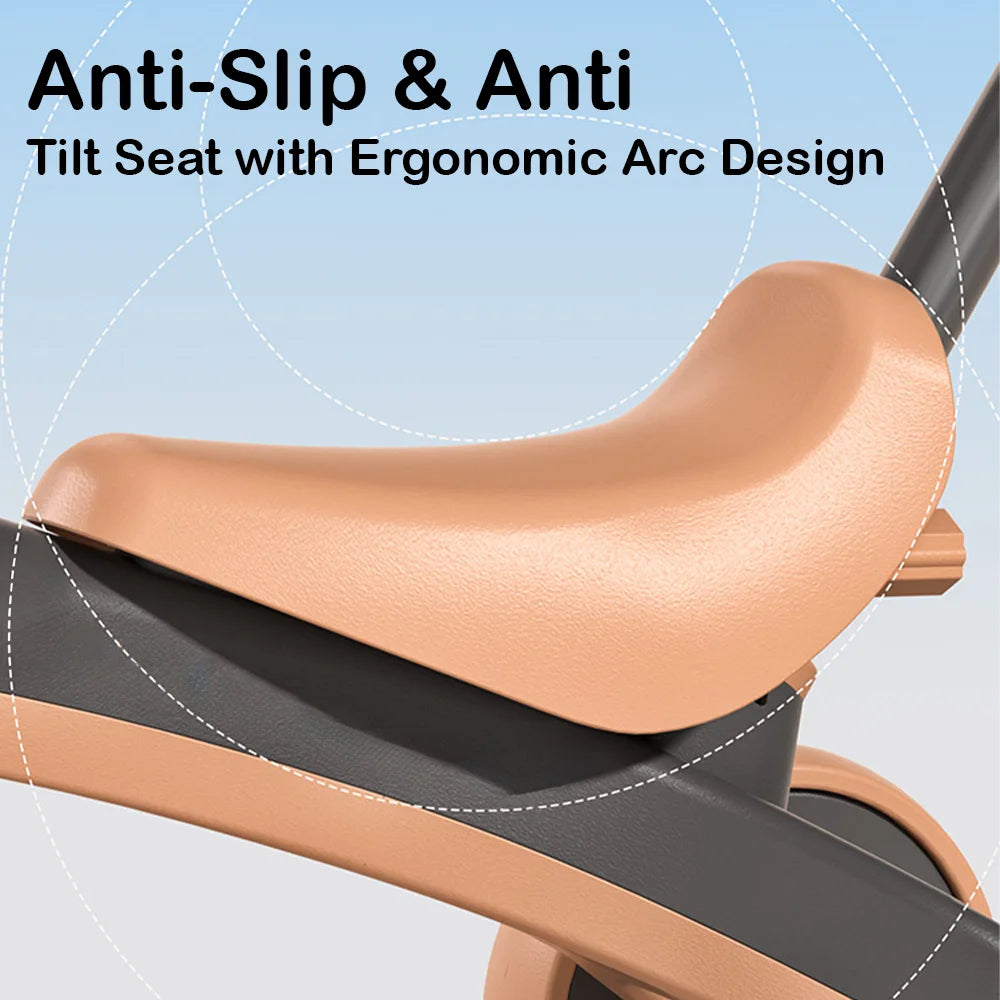 Kids Pedal Tricycle Balance Bike Baby Bicycle with Push Handle Music Walker Toy Toddler Training Ride-On with 3 Safety Wheels