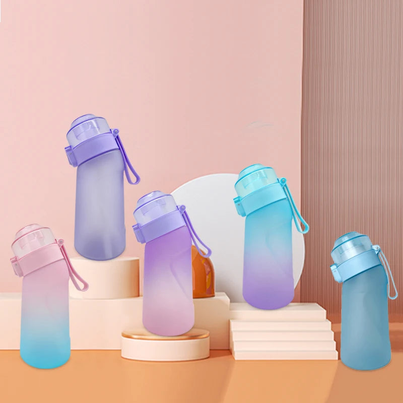 LUSQI 500ML Flavor Infuser Sports Water Bottle with 5 Sugar-Free Flavor Pods - BPA-Free Cup with Straw!