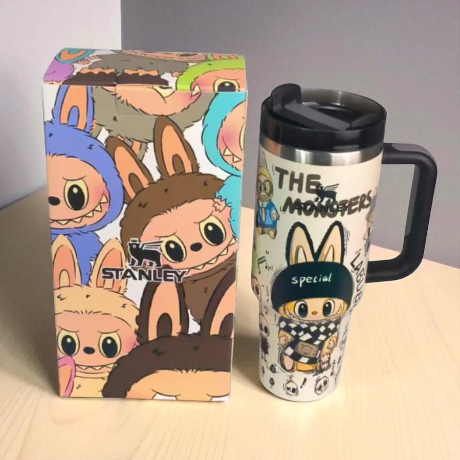 L a b u b u   Themed Stan Cup | Cute Kawaii Tumbler with Lid Straw | 9 Adorable Styles | Reusable Travel Mug for Hot & Cold Drinks