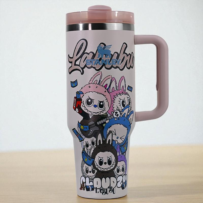 L a b u b u   Themed Stan Cup | Cute Kawaii Tumbler with Lid Straw | 9 Adorable Styles | Reusable Travel Mug for Hot & Cold Drinks