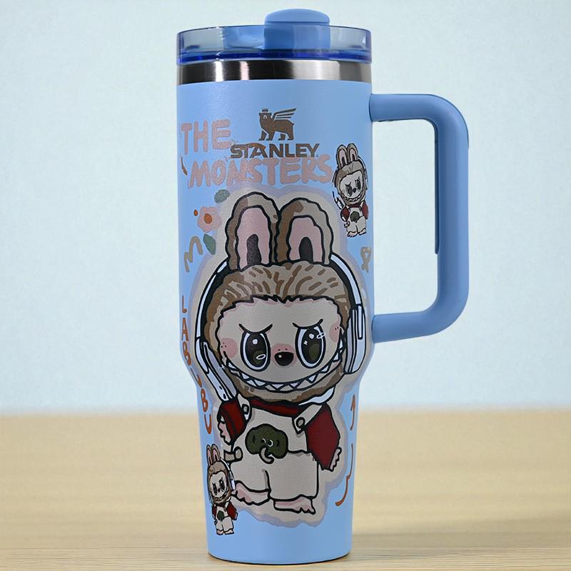 L a b u b u   Themed Stan Cup | Cute Kawaii Tumbler with Lid Straw | 9 Adorable Styles | Reusable Travel Mug for Hot & Cold Drinks