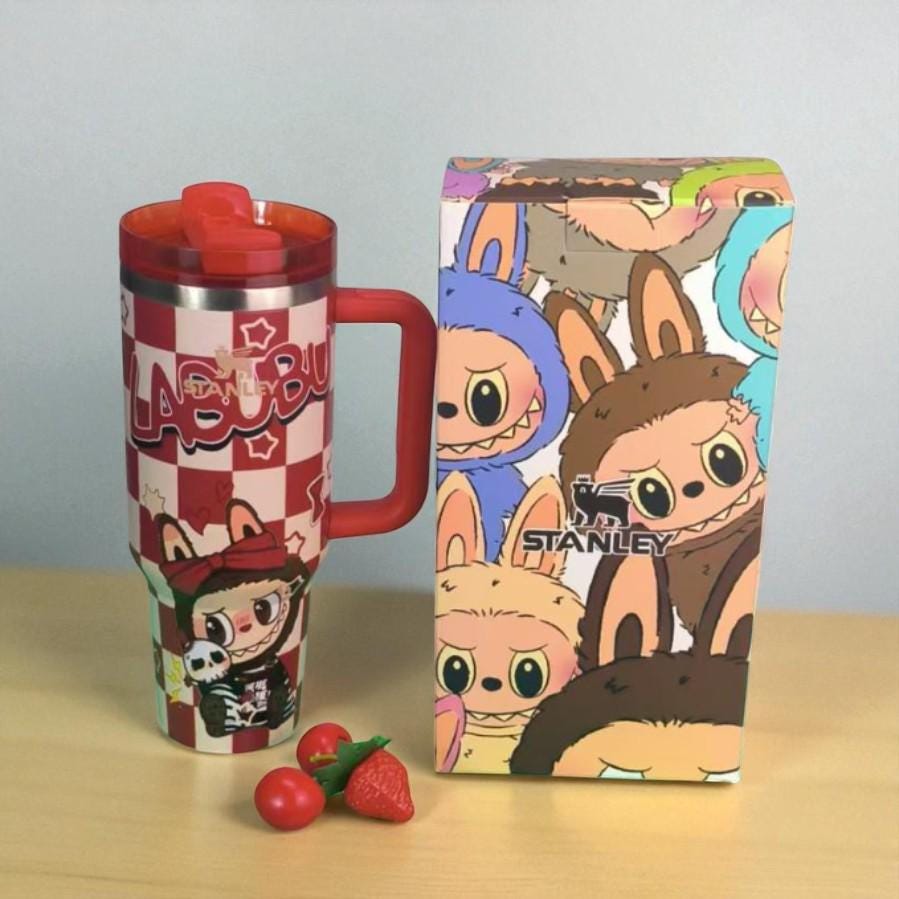 L a b u b u   Themed Stan Cup | Cute Kawaii Tumbler with Lid Straw | 9 Adorable Styles | Reusable Travel Mug for Hot & Cold Drinks