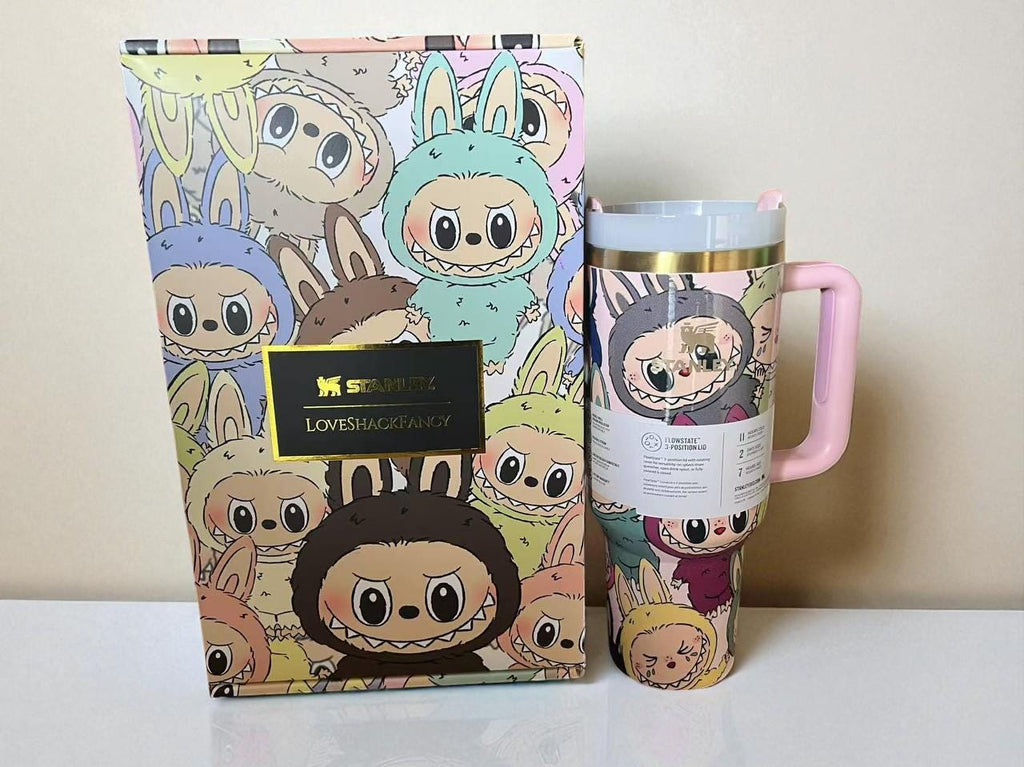 Limited Edition Cartoon 40Oz Tumbler- Viral Pop Mart Collab, Cute Cartoon Tumbler, Perfect for Best Friend Gift Idea