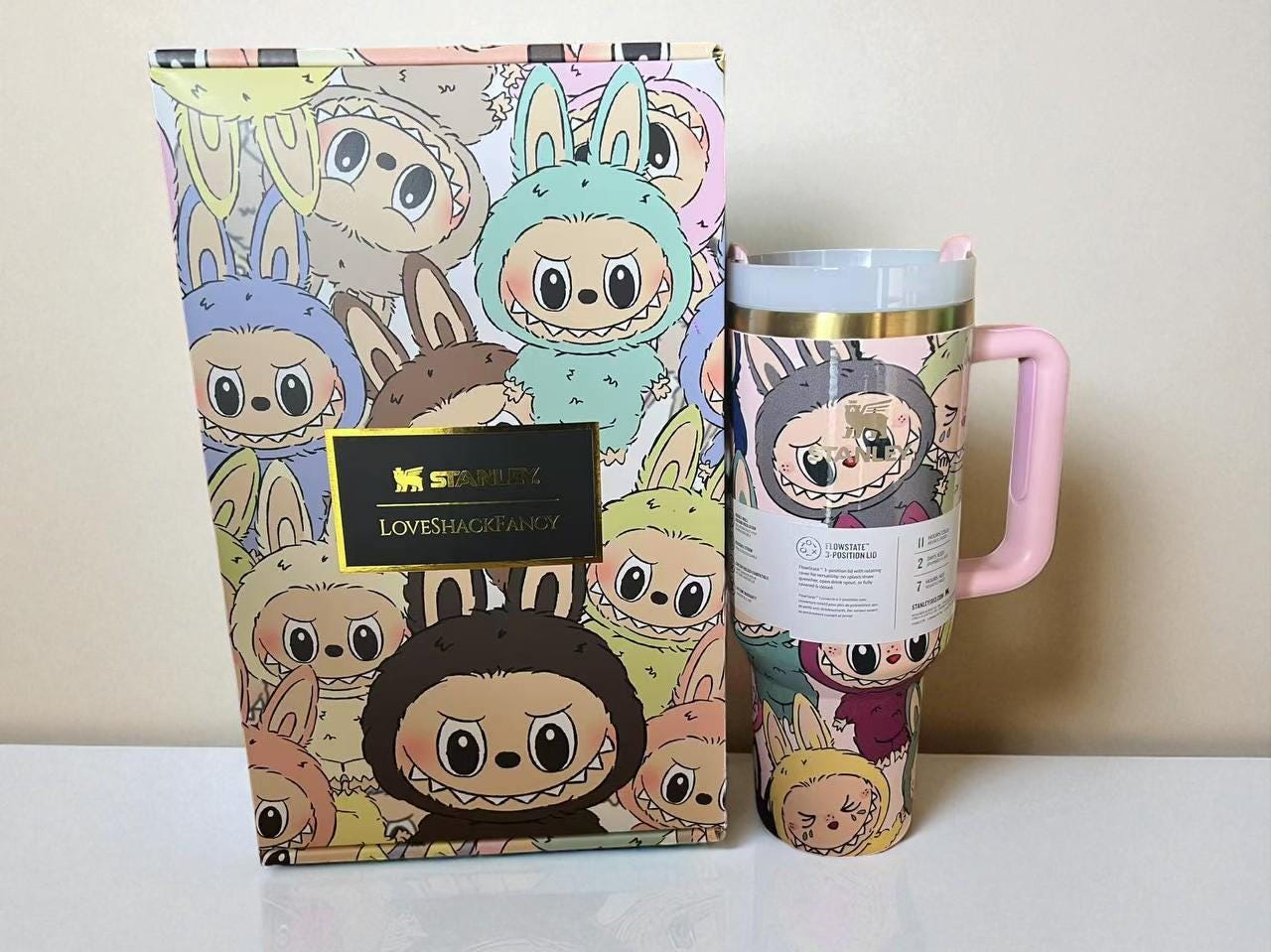 Limited Edition Cartoon 40Oz Tumbler- Viral Pop Mart Collab, Cute Cartoon Tumbler, Perfect for Best Friend Gift Idea